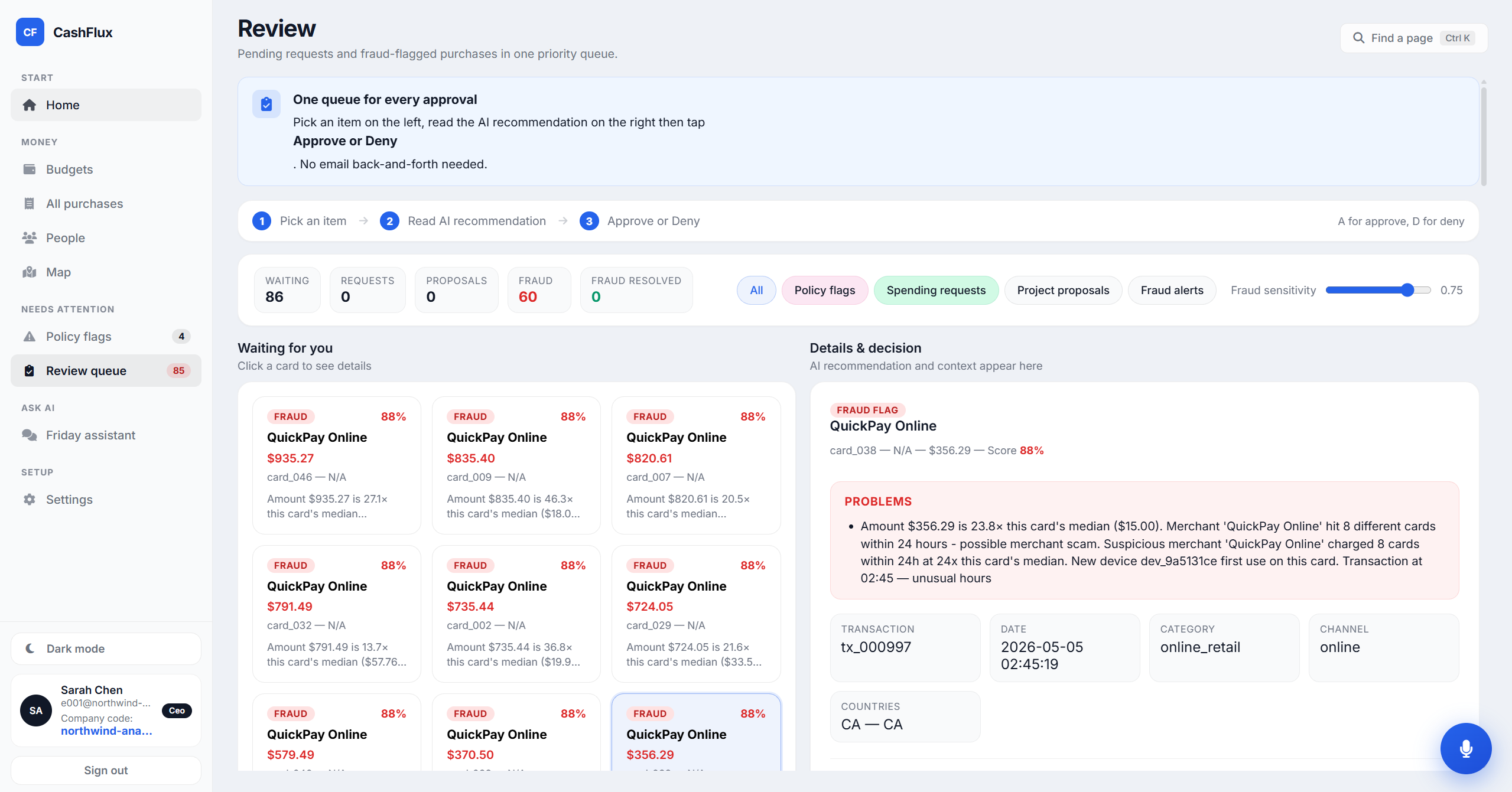 CashFlux screenshot