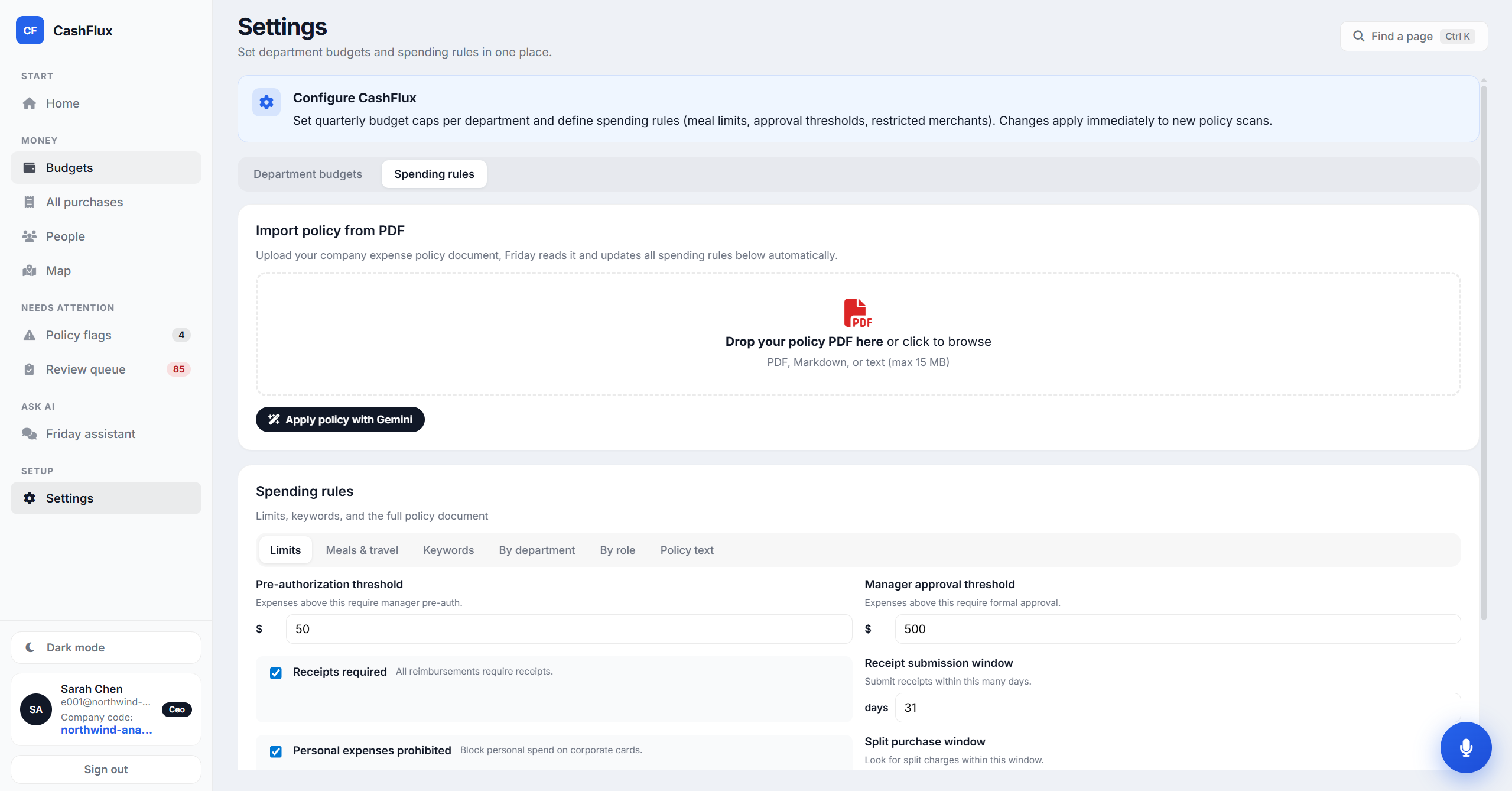 CashFlux screenshot